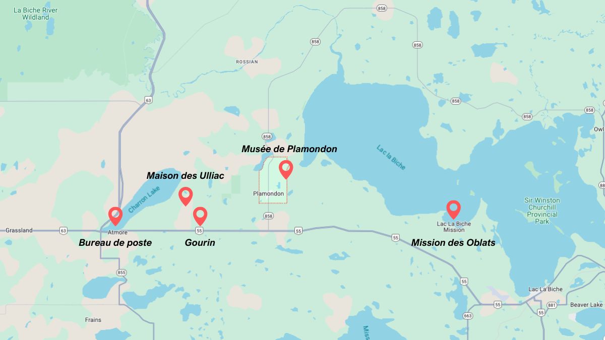 carte géographique de Gourin en Alberta