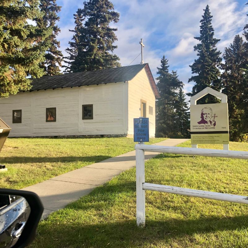 Première église de Saint-Alberta édifié par le père Lacombe