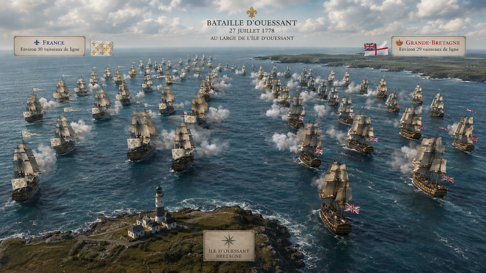 La bataille d&rsquo;Ouessant : quand la Bretagne entra dans la guerre d&rsquo;indépendance américaine