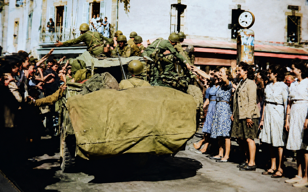 Libération de Gourin par les troupes américaines en 1944.