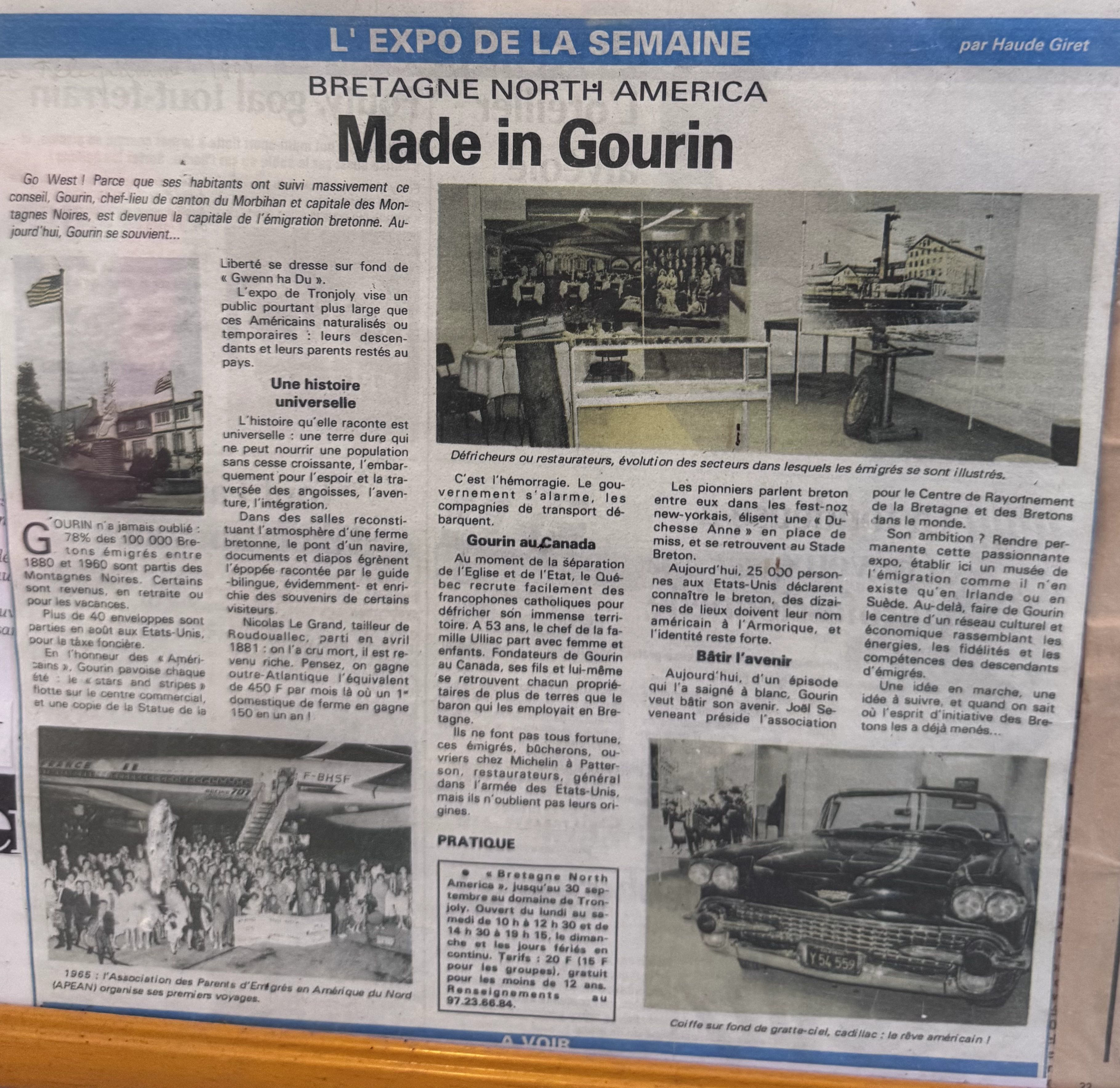 Article Made in Gourin Bretagne North America